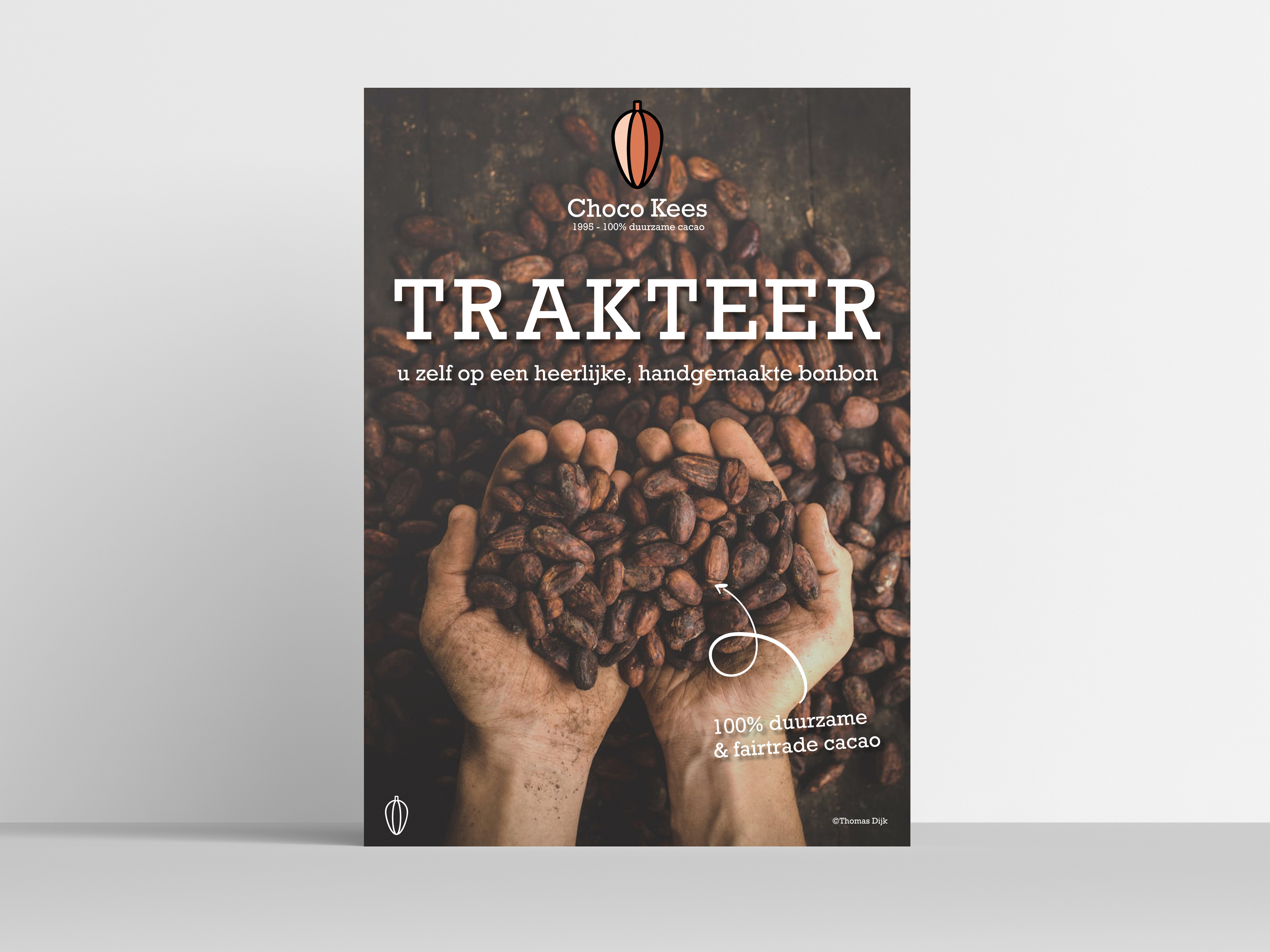 poster Choco Kees, handen vol met cacao