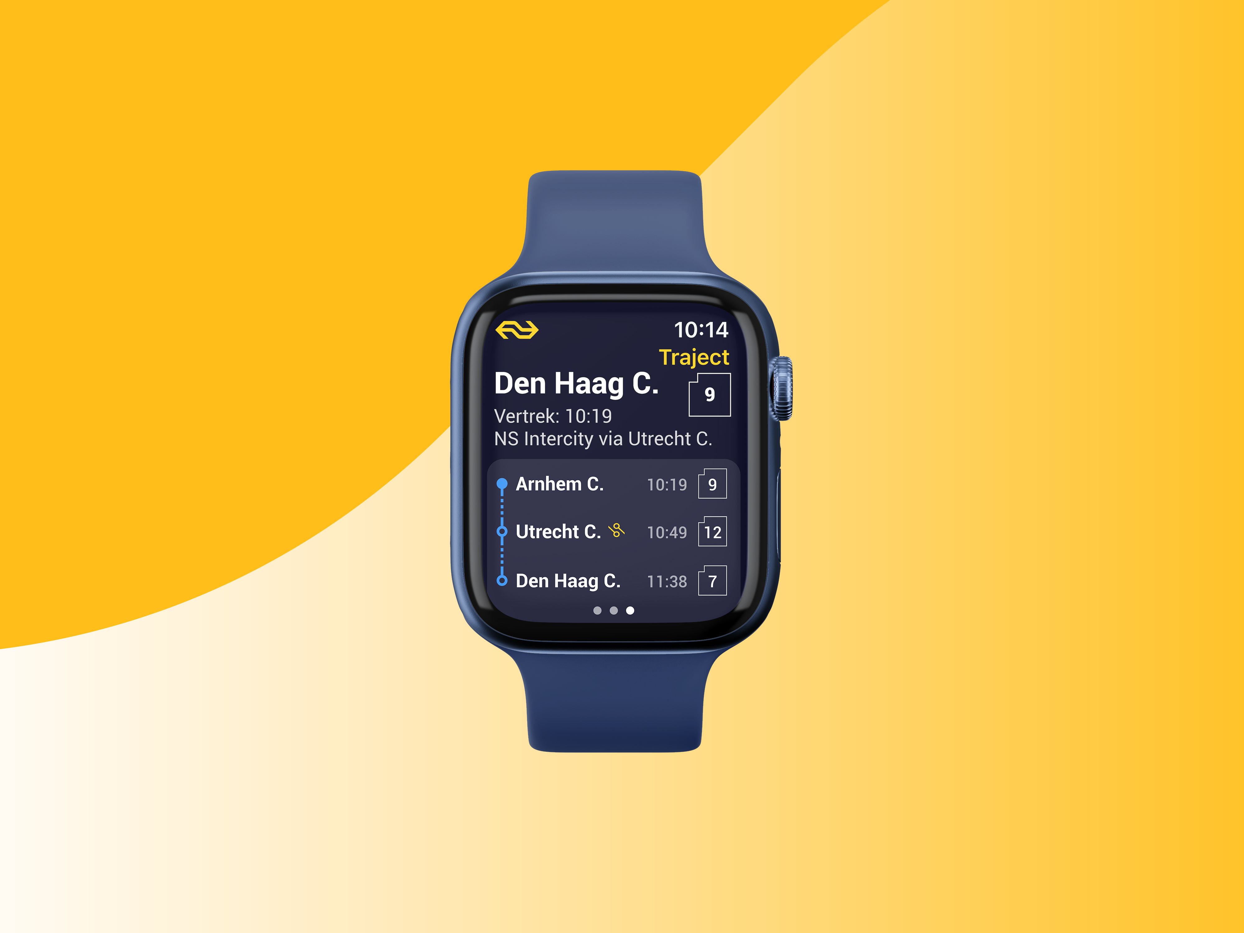 interface met het Traject wat de reiziger gaat volgen